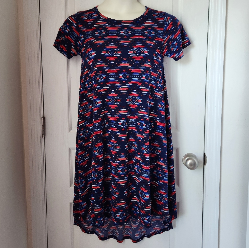 EUC LuLaRoe Tribal Americana Carly Dress